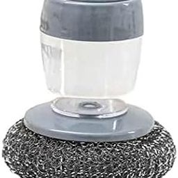 VIETNAM Stainless Steel Replaceable Wired Cleaning Scrubber Brush Pot Brush Dish Washing Brush with Plastic Handle Cleaning Tool (Pack of 1)-image-51