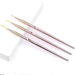 Molly Minx 3PCS Rose Gold Nail Liner Brush Nail Design Brushes Thin Nail Art Brush Liner Brush for Nail Paint Brushes for Acrylic Nail Polish UV Gel (7/9/11mm)-image-24