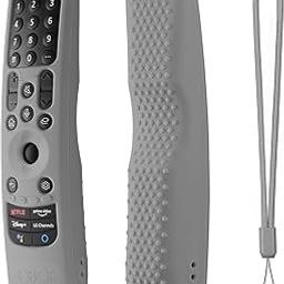 Oboe Silicone TV Remote Cover Compatible with LG TV Remote LG AN-MR21GA (2021) LG MR22GA (2022) LG MR23GA (2023) LG Magic Remote Case with Loop (C-Grey) [Remote NOT Included]-1