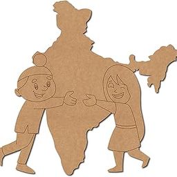 Cliths Kids Hugging India Wooden Cutouts Patriotic Craft Kit for Independence Day Decor, School Projects & Wall Art (Pack of 6)-image-45