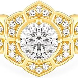 925 Silver Golden Victorian Ring,Fixed Size,Indian - 12 | Gifts for Women and Girls | With Certificate of Authenticity and 925 Stamp | 6 Months Warranty*-image-34