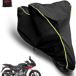 AUTOBIRSA Waterproof Two Wheeler Cover for Bajaj Pulsar 220F Bike | UV Proof, Heat Resistant & All Weather Protection | Black & Yellow Piping Color | Durable & Triple Stitched - Custom Fit Cover-11