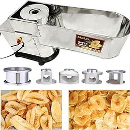 SWADESI KRAFTS 2in1 Extra Heavy 2 in 1 Banana & Potato Slicer Machine for Chips | Stainless Steel Banana Chips Cutter Machine Electric Comes with 1HP Motor & 5 Die (Round, Oval, & Long patta) A5-image-9