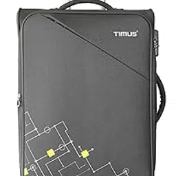 timus Flash Plus Premium Polyester Medium Check-In Eco Trolley Bag | Soft Sided Dust Resistant Printed Luggage | 8 Wheel Trolley Bag with TSA Lock | Travel Suitcase for Men & Women (68CMS, Grey Color)-picture-8