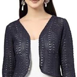 style quotient Women Cotton self Design lace Crop Open Front Shrug-picture-35