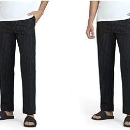 Men's Super Combed Cotton Checkered Checkmate Casual Style Pyjamas Elasticated Waist, Drawstring|Loungewear For Men Pack Of 2-image-68