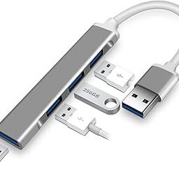 HB Plus 4 Port USB 3.0 Hub, USB Hub Extensions, USB Adapter Station, Ultra Slim Portable Data Hub Applicable for iMac Pro, MacBook Air, Mac Mini/Pro, Notebook PC, USB Splitter Aluminum Alloy-20