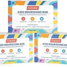 Tutots Kids Nourishing Bar, Shea Butter and Natural Oats, Hypoallergenic, Sulphate Free, Paraben Free, 75g, Pack of 3-image-82
