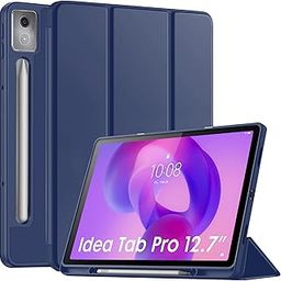 Robustrion Case for Lenovo Idea Tab Pro 12.7 inch Cover Case with [Pencil Holder] [Soft Flexible Case] for Lenovo Idea Tab Pro Cover 12.7 inch [Auto Sleep Wake Support] - Navy-31