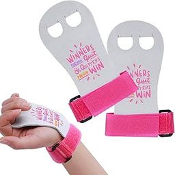 Abeillo Gymnastics Hand Grips for Girls Youth, Athletic Gymnastics Grips Motivation Letter Gloves Gymnastic Bar Palm Protection Sports Accessories for Workout and Exercise (M)-image-2