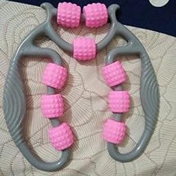 FAMOUS SHOP Fit Roller Pro Trigger Point Massager Tool for Fascia, Neck, Arm, Elbow, Hand, Leg, Calf, Handle Foam Roller After Workout Exercise Muscle Soreness Relieve Pain (9 Wheel-Multicolor)-0