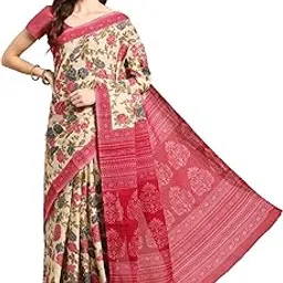 ratan Pure Cotton Printed Mulmul Saree for Women with Blouse Piece-picture-22