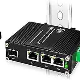 Zhpuostd 3 Ports Mini Industrial Gigabit Ethernet Switch,with 10/100/1000Mbps RJ45, 1 SFP Port Din Rail Fiber Optic Media Converter, IP40, -40℃~75℃(-40℉~167℉)-picture-11