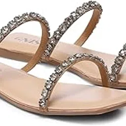 gnist Embellished Flats Heel, Stylish Fashion Sandal, Comfortable & Lightweight, Office, Party and Formal Occasions for Women Footwear-picture-6