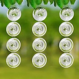 TFANUO 12 PCS Metal Bird Scare Discs Set-Highly Reflective Double-Sided Bird Reflectors,Wind Spinners Outdoor Garden Decor, Bird Devices Deterrent to Scare Birds Away from Yard Patio Farm-image-40