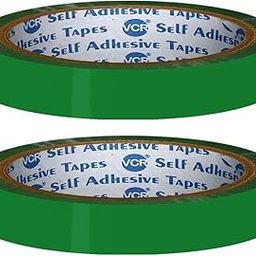 VCR Green Color Tape - 50 Meters in Length - 12mm / 0.5" Width - 02 Rolls Per Pack - BOPP Self Adhesive Tape for Arts and Craft use, Box Packing, Office and Home use-8