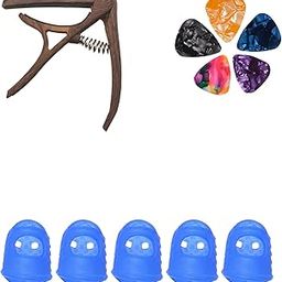 Guitar Capo, Guitar Accessories, Capo for Acoustic Guitar, With 5 Guitar Picks(Color Random) and 5 Guitar Finger Picks, Quick Adjustments for Live Performance and Music Practice-image-53