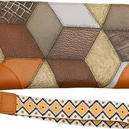 syga Women Geometric Pattern Wristlet Wallet – Stylish Plaid Clutch with Strap & Spacious Compartments(Red)-picture-36