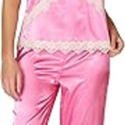 Women's Stretch Charmeuse Sleep Cami Top with Cropped Pant Set, Fuschia, Medium-image-58
