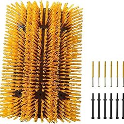 SAZ DEKOR Livestock Scratch Brush Clean Tool Full Massage Brush for Horses Pigs Cattle Yellow-image-2