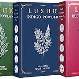 LUSHR 100% Pure and Natural Herbal Henna Powder, Indigo Powder & Beetroot Powder Combo (100gm Each) for Hair Colour |100 g (Pack of 3)-image-10