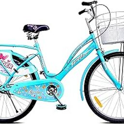 Leader Lady Star Breeze 26T Bicycle for Girls/Women with Front Basket and Integrated Carrier | Ideal for 12 + Years (Frame: 18 Inches) (26, Aqua Blue)-19