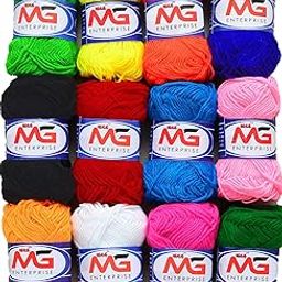 M.G Enterprises 12 pc Combo Mix Colours Wool Ball. Hand Knitting Art Craft Soft Fingering Crochet Hook Yarn, Needle Knitting Thread Dyed. (12 pc Combo)-image-6