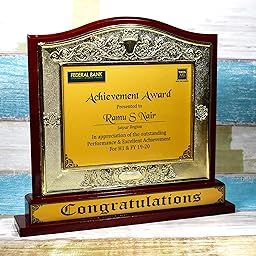 Trophy Award Gallery Customizable Gold Plated Plaque-image-43