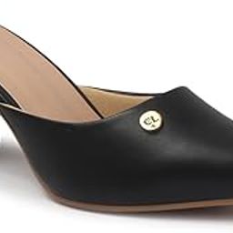carlton london Women's Stylish Pointed Toe Block Heel Mules-picture-28