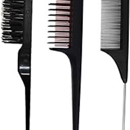 Merishopp 3 Pieces Hair Brush Set Edge Slicking Brushing Hair Styling for Girls Black Health & Beauty/Hair Care & Styling/Brushes & Combs-image-35