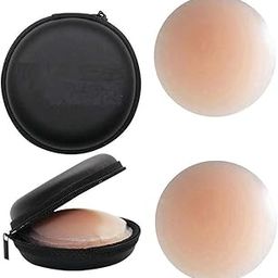 Nipple Cover 2 Pairs-Seamless and Sheer Adhesive Silicone Pasties for Women Reusable Sticky Breast Petals,Silicone Lift Bra,Adhesive Bra Tape Invisible Backless Strapless sticky Chest Pad Round-picture-16