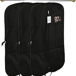 Kuber Industries Coat Cover|Foldable Blazer Cover|Suit Cover With Zipper Closure|Cloth Organizer For Dust Proof Jacket|Pack of 3 (Black)-30