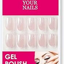 LUIPUI French Gel Polish Press On Nails – Glossy Finish, Reusable, Easy to Apply & Remove – Salon Style False Nails for Women & Girls-image-98
