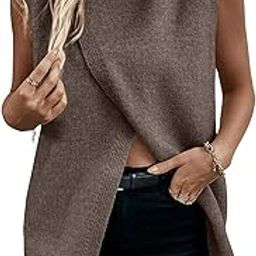 Women's Fall Sweater Vest Mock Neck Sleeveless Knit Tops 2025 Trendy Pullovers-image-37