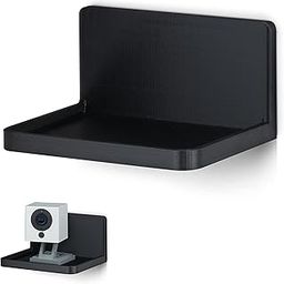 Brainwavz Universal Floating Shelf Mount for Security Cameras Baby Monitors Speakers Plants Toys & More Screwless Holder Strong Adhesive, 118mm x 86mm (SHELF150) (Black)-21