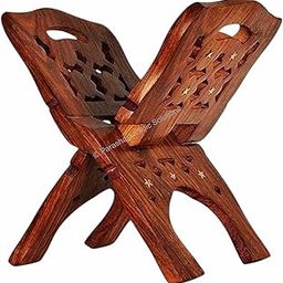 ARKAM Sheesham Wood Holy Book Stand/Gita Stand for Reading Hand Carved (Size: 12 inches)-image-91