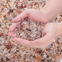 EZEELAI 0.2kg White Agate Crystal Pebbles for Fish Tank Natural Landscaping Stones Vase Decorative Stones Crushed Stones for Aquarium Garden Home 5-7mm-2