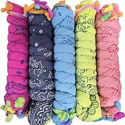 Nakoda Creation Cotton Blend Solid Women Dupatta (Falgun Print Motiya matching Pack Of 5)-picture-29