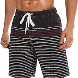 Men's Summer Quick Dry Swim Trunks Bathing Suit Shorts with Lining Men, #4 White Red, X-Large-image-12
