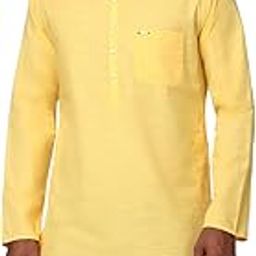 Men's Cotton Regular Fit Casual Everyday Festive Solid Long Kurta-image-52
