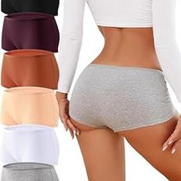 Cotton Underwear for Women Boyshort Panties Full Coverage Boxer Briefs Stretch Boy Short Undies 3, 6 Pack-image-92