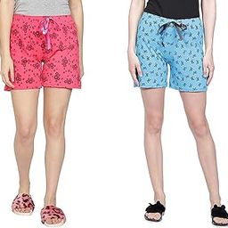 Womens 100% Organic Cotton Printed Regular Shorts - Pack of 2 (Multicolor)-image-94