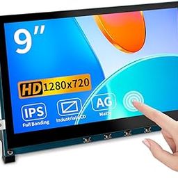 9 Inch Touch Screen Display for Raspberry Pi,1280 x 720/ Anti-Glare/Optical Bonding Capacitive Screen/IPS /600 lumens/Wall Mountable/HDMI Portable Monitor-85