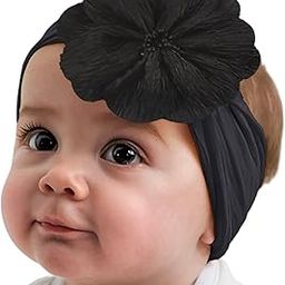 SYGA Baby Headband Nylon Flower Soft Stretchable Hairband for Newborn Infant Toddler Kids For 0-3 Year (Black, Free Size)-image-38