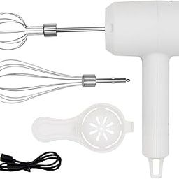 Vabees Wireless Egg Beater 3 Speed Stainless Steel mixer Electric whisk Double Sticks for Kitchen Cooking & Baking, USB Rechargeable Hand Mixer (White)-picture-18