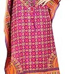 Women's Kaftan Summer Maxi Kaftan Dress Beach Cover Up Ladies Kaftan Sleepwear Kaftan Night Gown Robe V-Neck Cover Up-picture-42