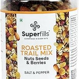 Superfills Trail Mix – Salt & Pepper Roasted Nuts, Seeds & Berries | Healthy, Crunchy & Tasty Snack Mix (Pack_3 Jar, 250g)-image-68