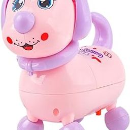 SUPER TOY Electric Walking Dog Musical Light Toy Infant 6 Months Tummy Time Crawling Barking Toddler Toys For Kids Boys Girls Birthday Gift, Multicolor-12