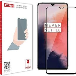 POPIO Tempered Glass Screen Protector Compatible For Oneplus 7T (Black) Edge To Edge Coverage With Easy Installation Kit for Smartphone-5