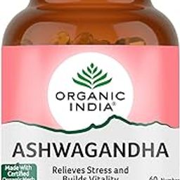 Organic India Ashwagandha Capsules - 60 Veg Caps, For Vitality & Relieves Stress, Naturally Boosts Energy & Stamina, Improves Immune System, GMP & NPOP Certified Organic-39